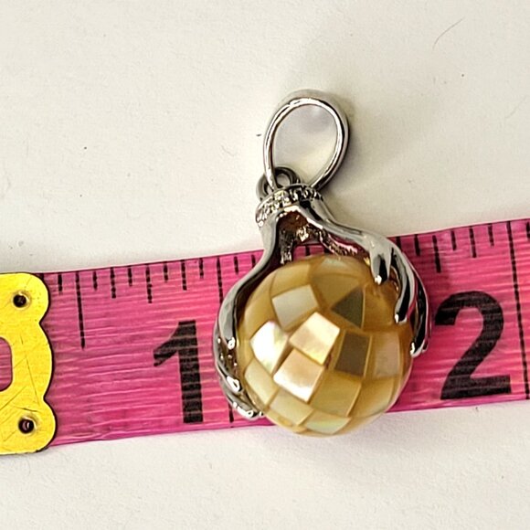 Yellow Pendant Healing Hands  Pendant With Silver tone Chain - Picture 8 of 11